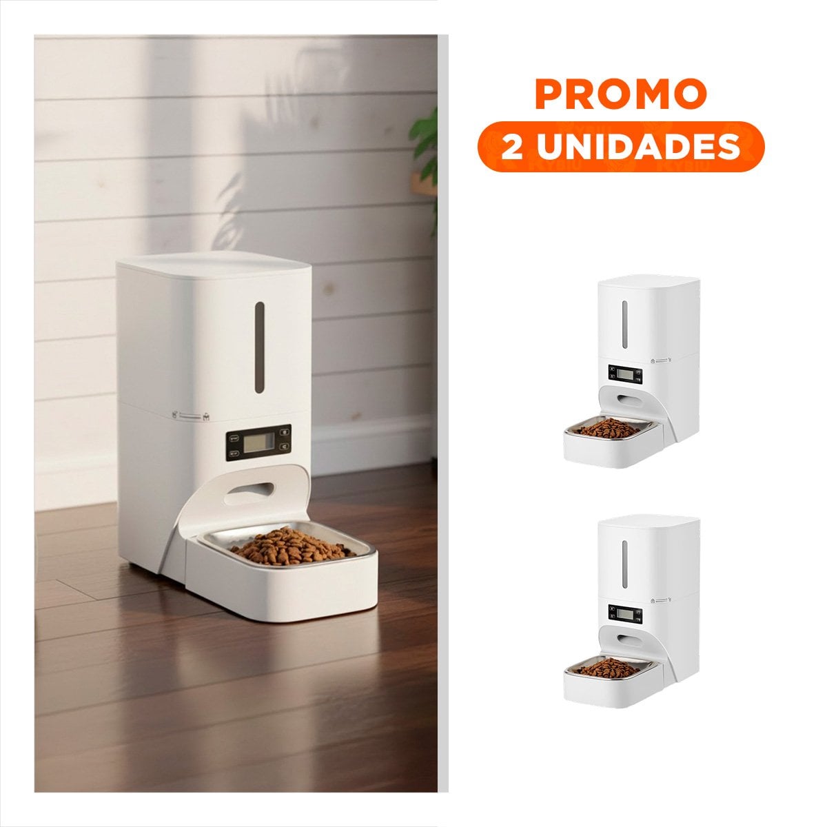 PACK2 ALIMENTADOR CON APERTURA FACIL Y LIMPIEZA RAPIDA 4L BLANCO YREGALO STICKER - 1
