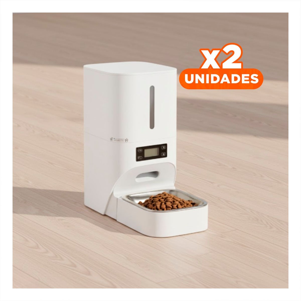 PACK2 ALIMENTADOR PARA PERROS Y GATOS PRACTICO Y SEGURO 4L BLANCO - 1