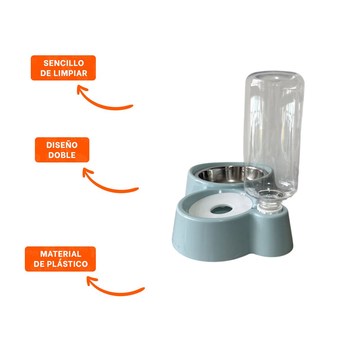 SISTEMA DE ALIMENTACION 2 EN 1 CON OREJITAS PARA MASCOTA EN CASA CELESTE YSTICKY - 5