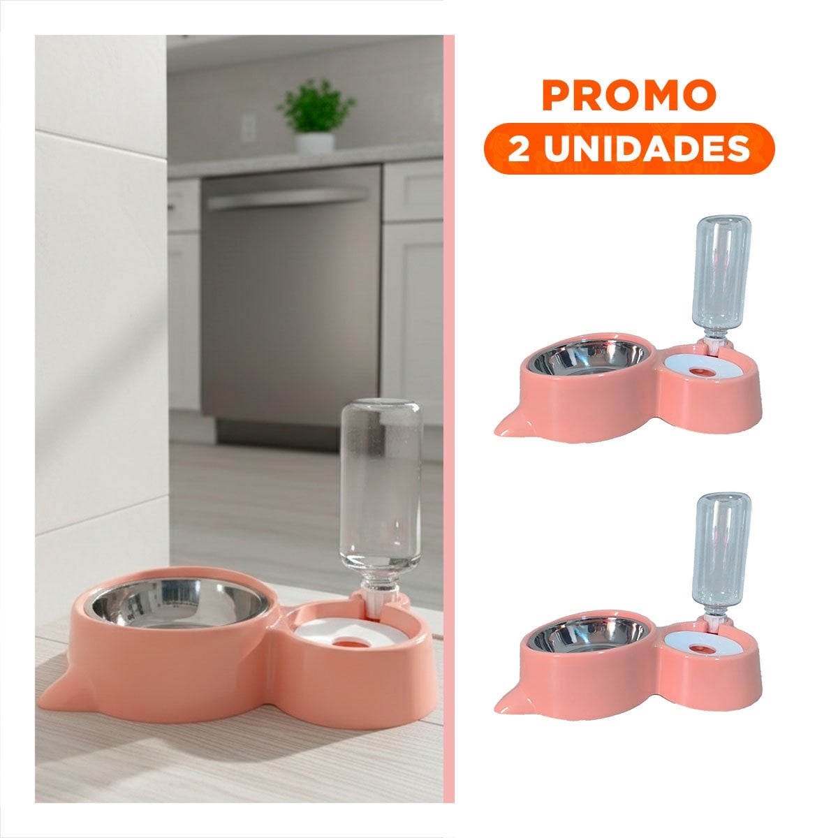 PACK2 COMPLEMENTO PARA MASCOTA 2 EN 1 CON OREJITAS PARA HOGAR ROSADO YREGALO STICKER - 1