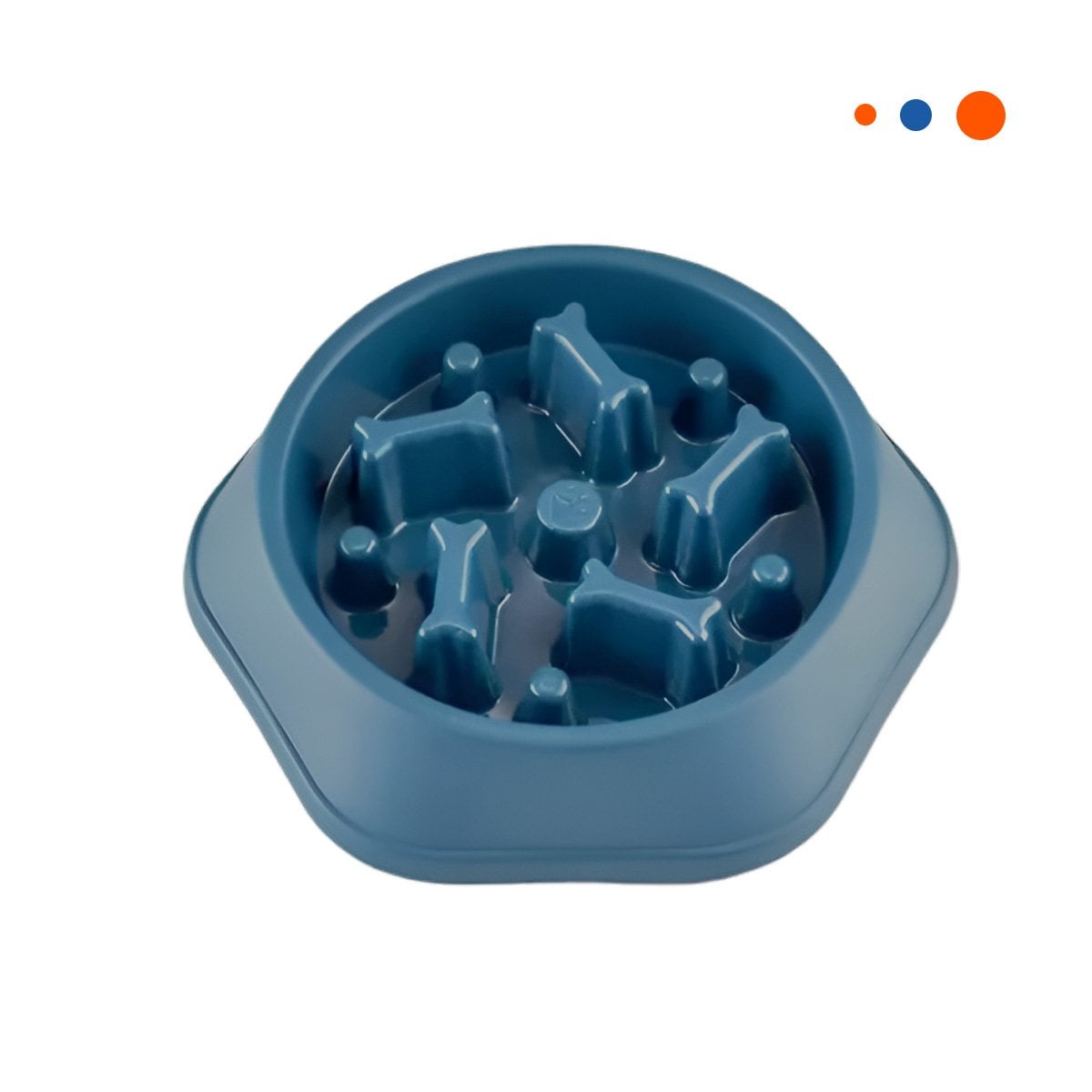 PLATO PARA JUGAR Y ALIMENTAR MASCOTAS TIPO HUESITOS EXAGONAL AZUL YSTICKY - 5