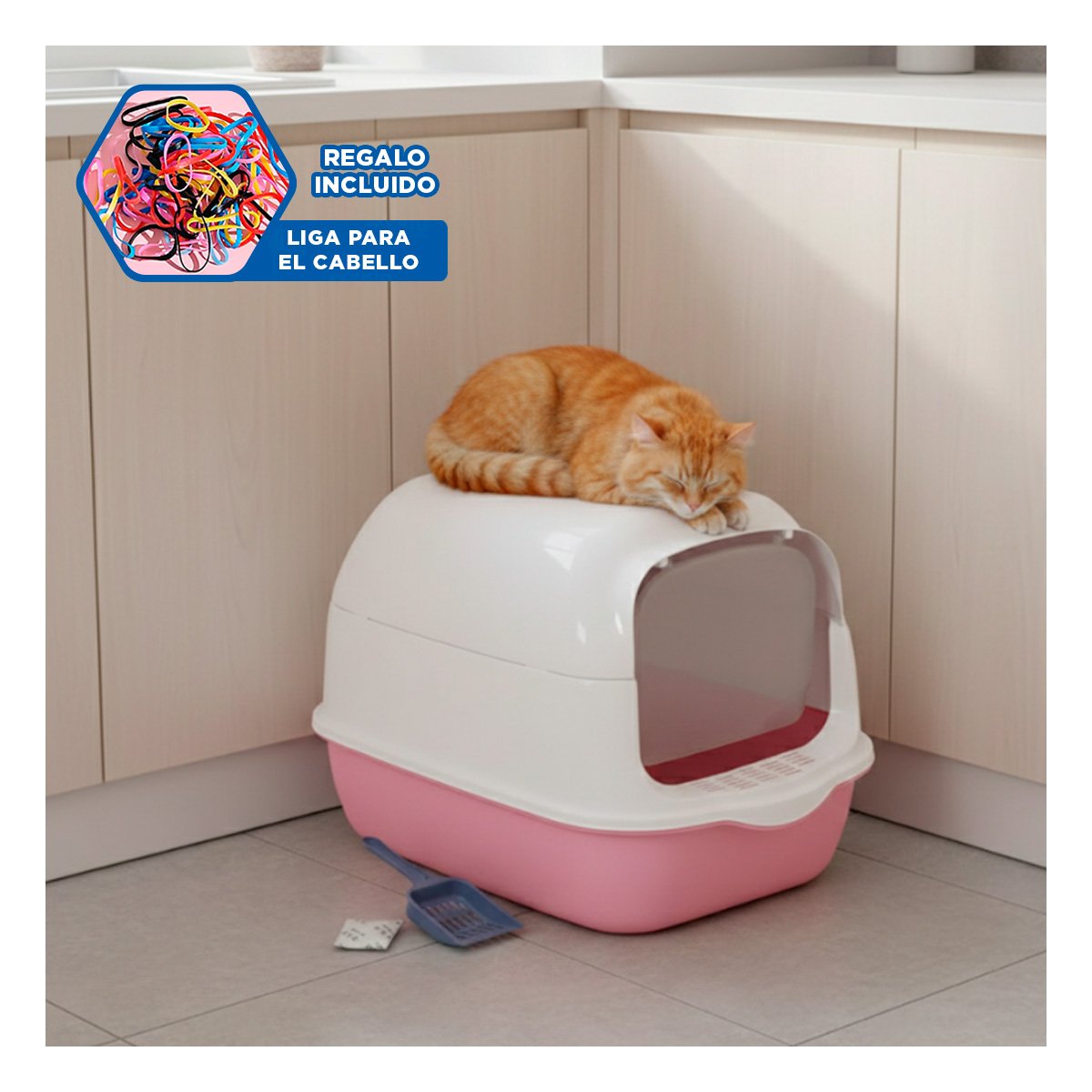 MODULO PARA GATO ABIERTO Y CERRADO 2 EN 1 ROSADO CON FORMA AMPLIA RESISTENTE YLIGAS REGALO - 2