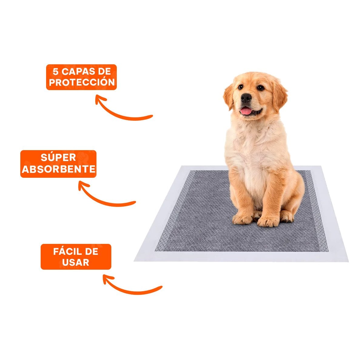 TAPETE PROTECTOR DE PISO PARA PERRO 60X90 CM TALLA XL 20 UNIDADES NEGRO YREGALO STICKER - 1