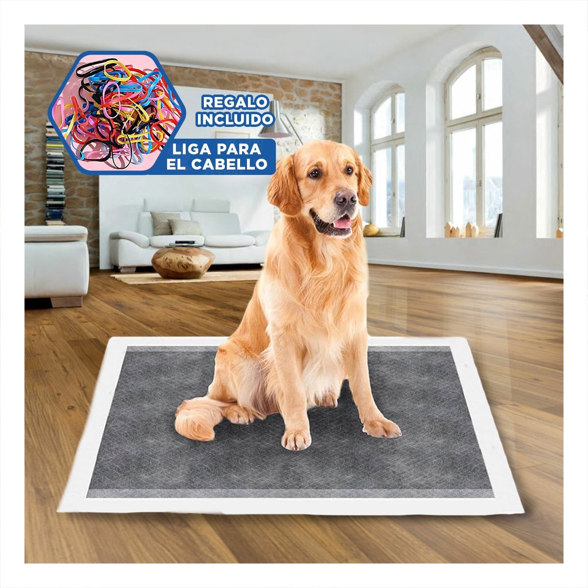 TAPETE HIGIENICO DESECHABLE 60X60 CM TALLA L PRESENTACION 40 NEGRO YLIGAS REGALO - 2