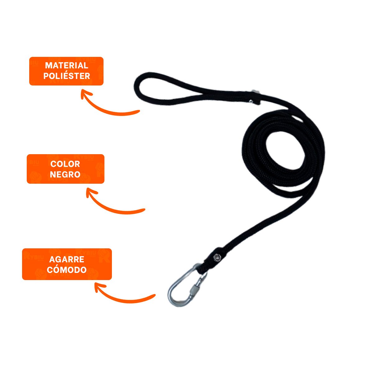 SOGA DURADERA PARA JUEGOS Y PASEOS AL AIRE LIBRE 2,10M NEGRO YSTICKY - 5
