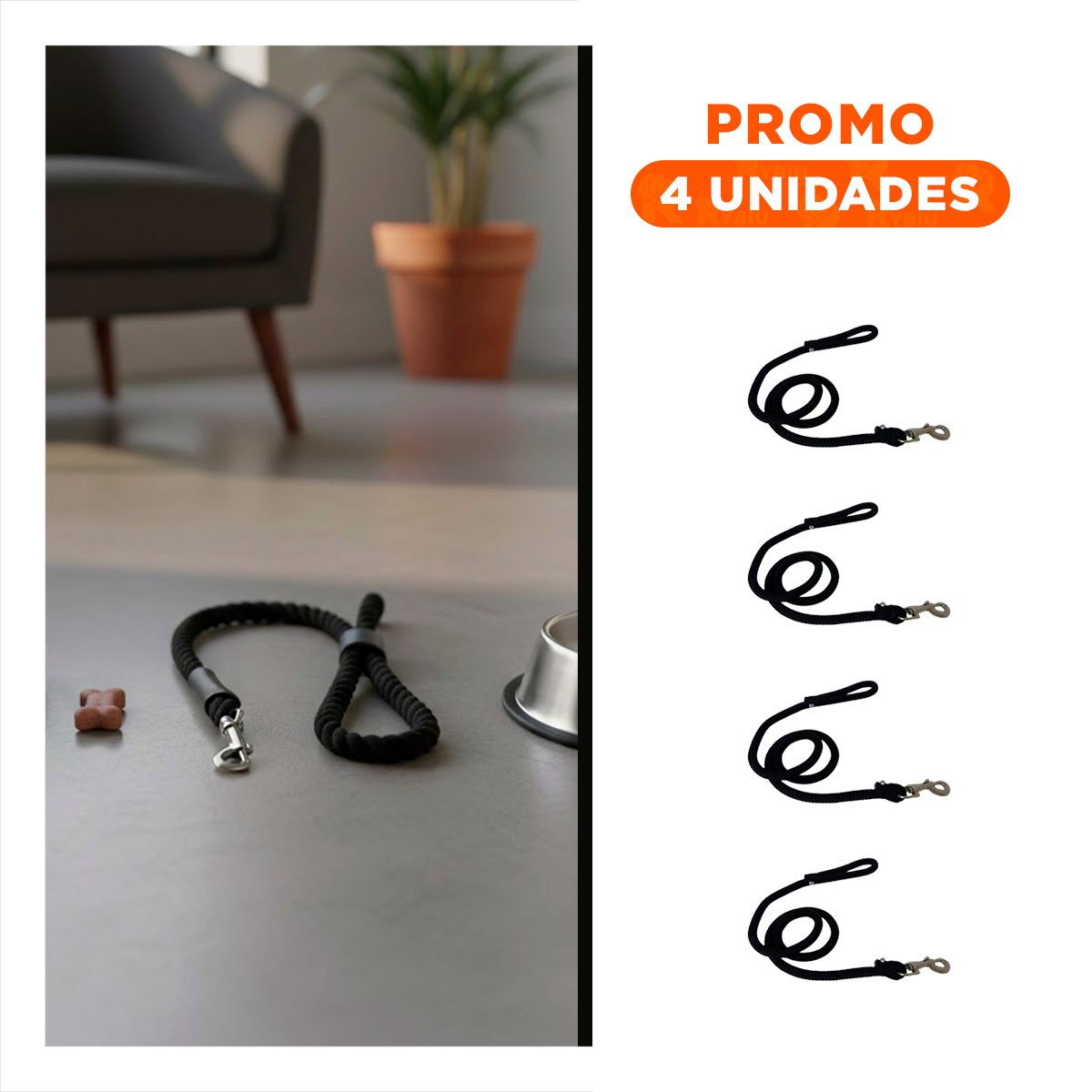 PACK4 CABLE RESISTENTE PARA ENTRENAMIENTO Y DIVERSION 1,10M NEGRO - 1