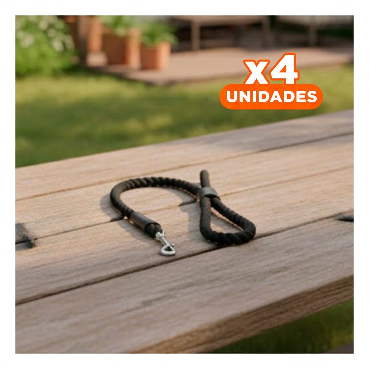 PACK4 CABLE PARA PERRO QUE FACILITA MOVIMIENTO Y JUEGOS 1,10M NEGRO YPAPEL REGALO - 1