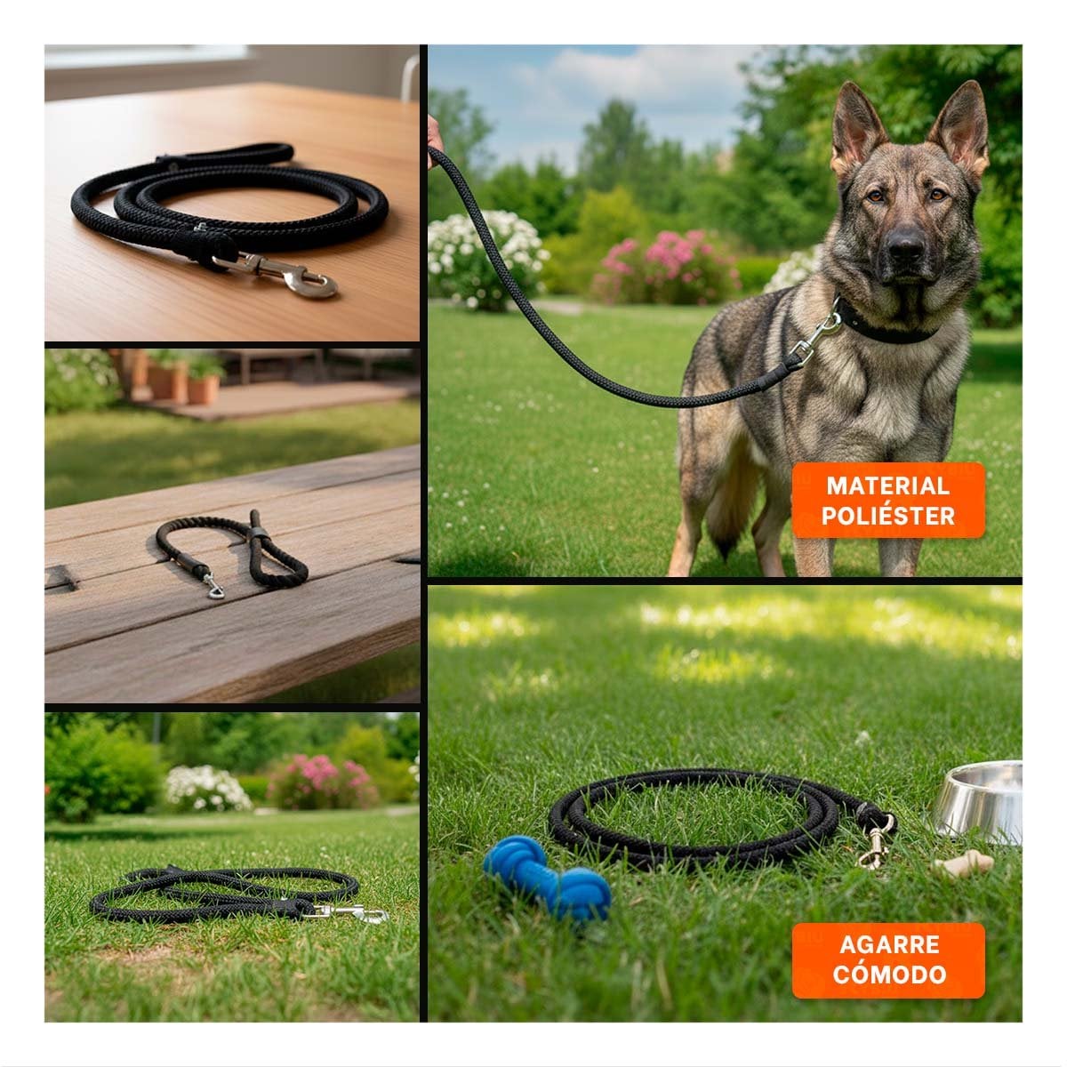 PACK4 LAZO PARA PASEOS Y JUEGOS AL AIRE LIBRE 1,10M NEGRO YREGALO STICKER - 2