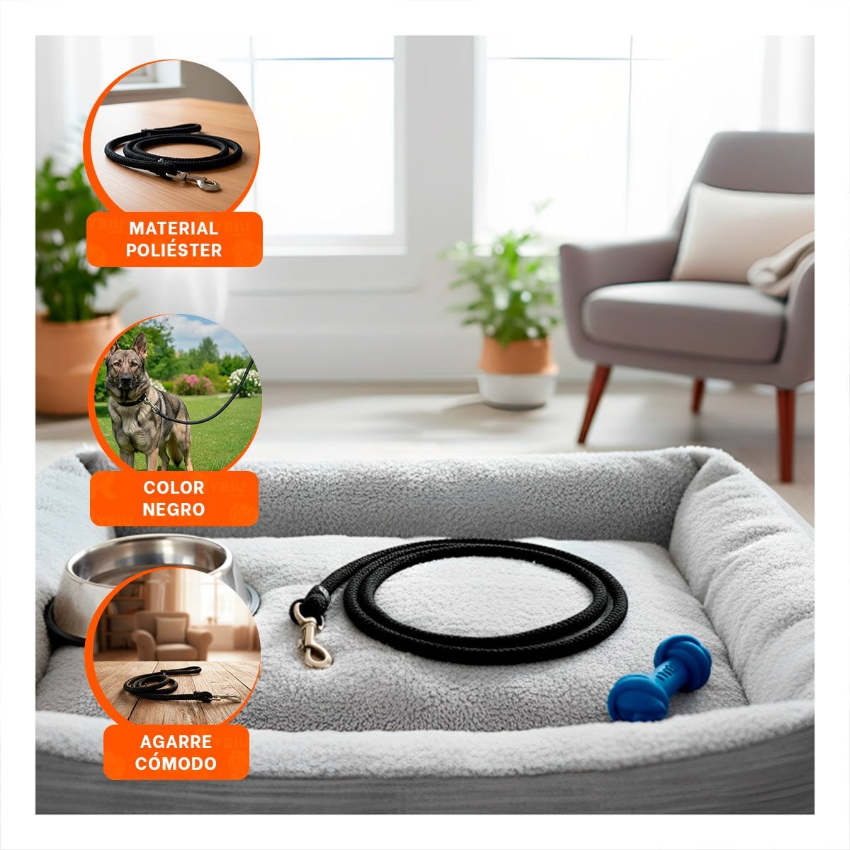 PACK4 LAZO PARA PASEOS Y JUEGOS AL AIRE LIBRE 1,10M NEGRO YREGALO STICKER - 5