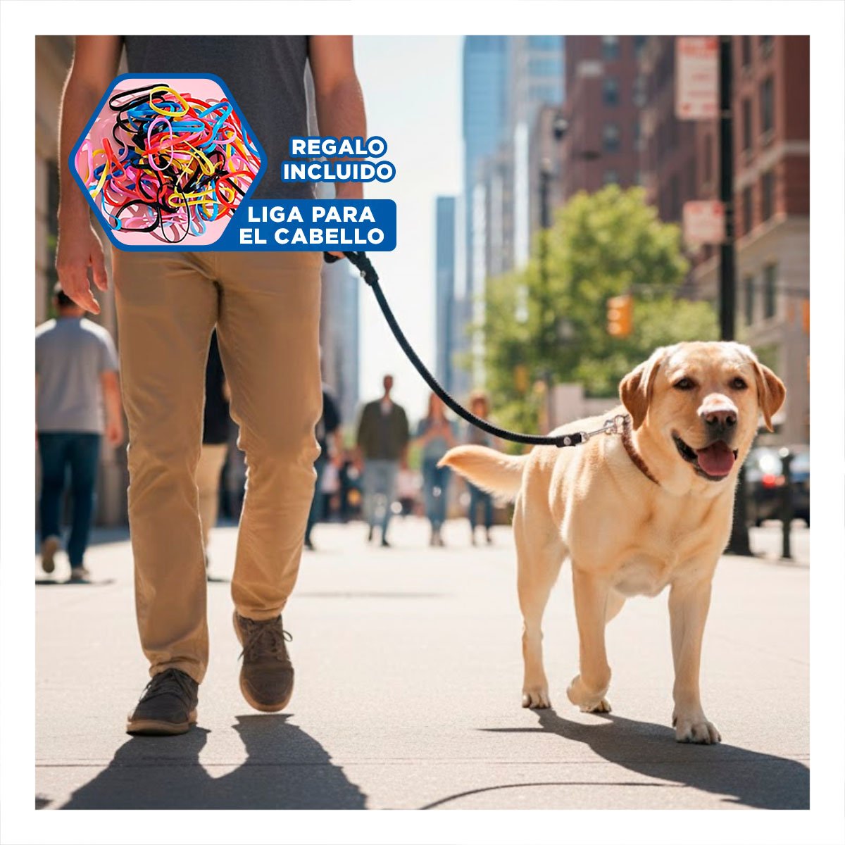 SOGA PARA PERRO QUE FACILITA PASEOS Y DIVERSION 2,10M NEGRO YLIGAS REGALO - 2