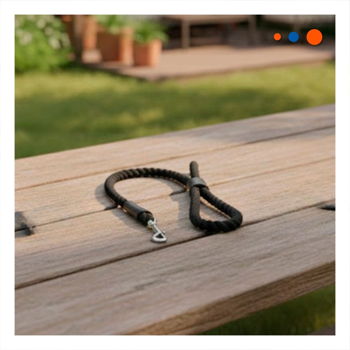 SOGA PARA ACTIVIDAD CANINA Y PASEOS SEGUROS 1,10M NEGRO YREGALO STICKER - 2