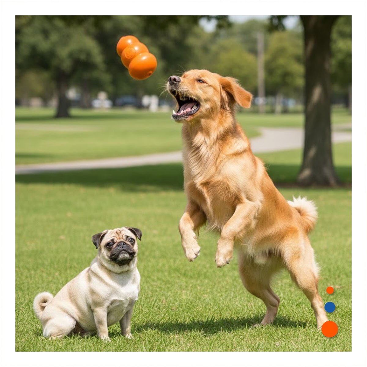 JUGUETE INTERACTIVO QUE ESTIMULA LA MENTE DE TU PERRO GRANDE 13CM NARANJA - 5