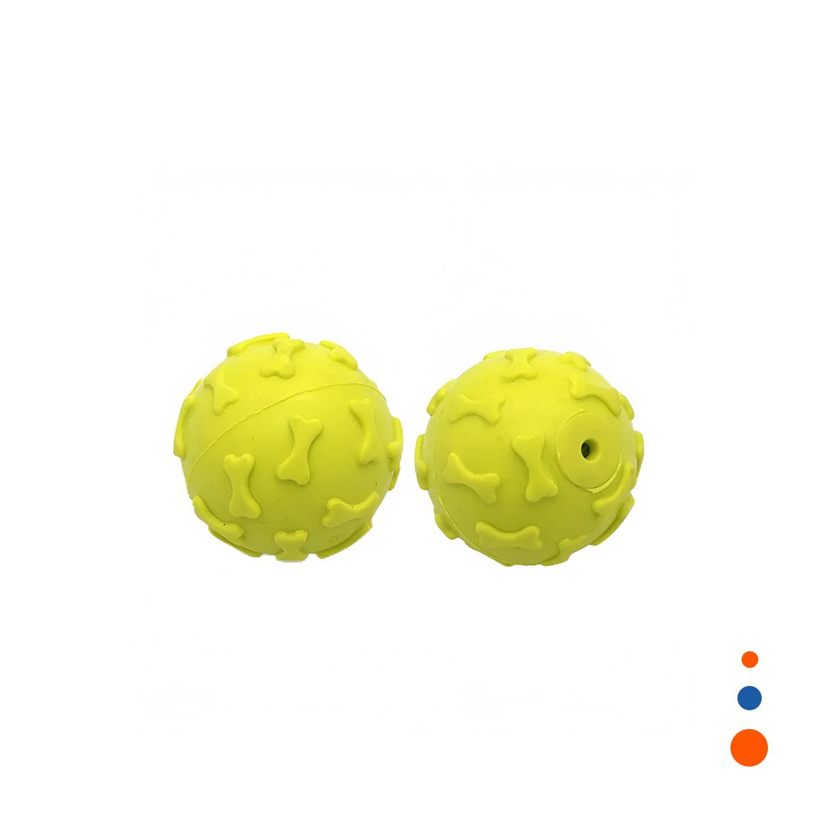 PACK4 ESFERA DINAMICA PARA PERRO CON SUPERFICIE DE HUESITOS VERDE LIMON YPAPEL REGALO - 3