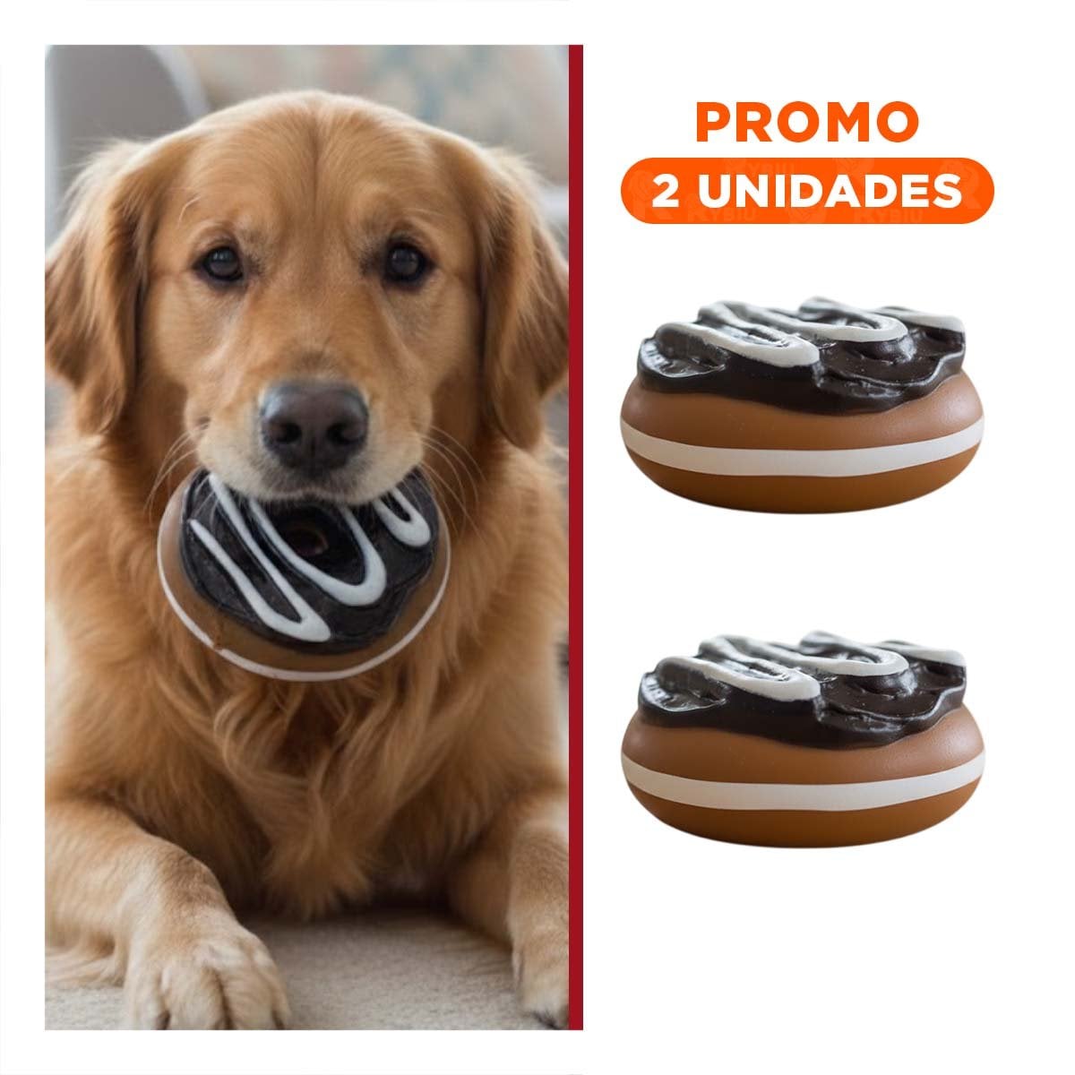 PACK2 PELOTA DE GOMA SUAVE Y FACIL DE USAR 37,7X50X21CM MARRON YREGALO STICKER - 1
