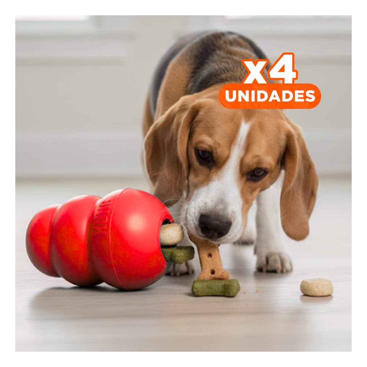 PACK4 PIEZA DE CAUCHO PARA MORDER Y JUGAR EN EL PARQUE 10.5CM NARANJA YREGALO STICKER - 1