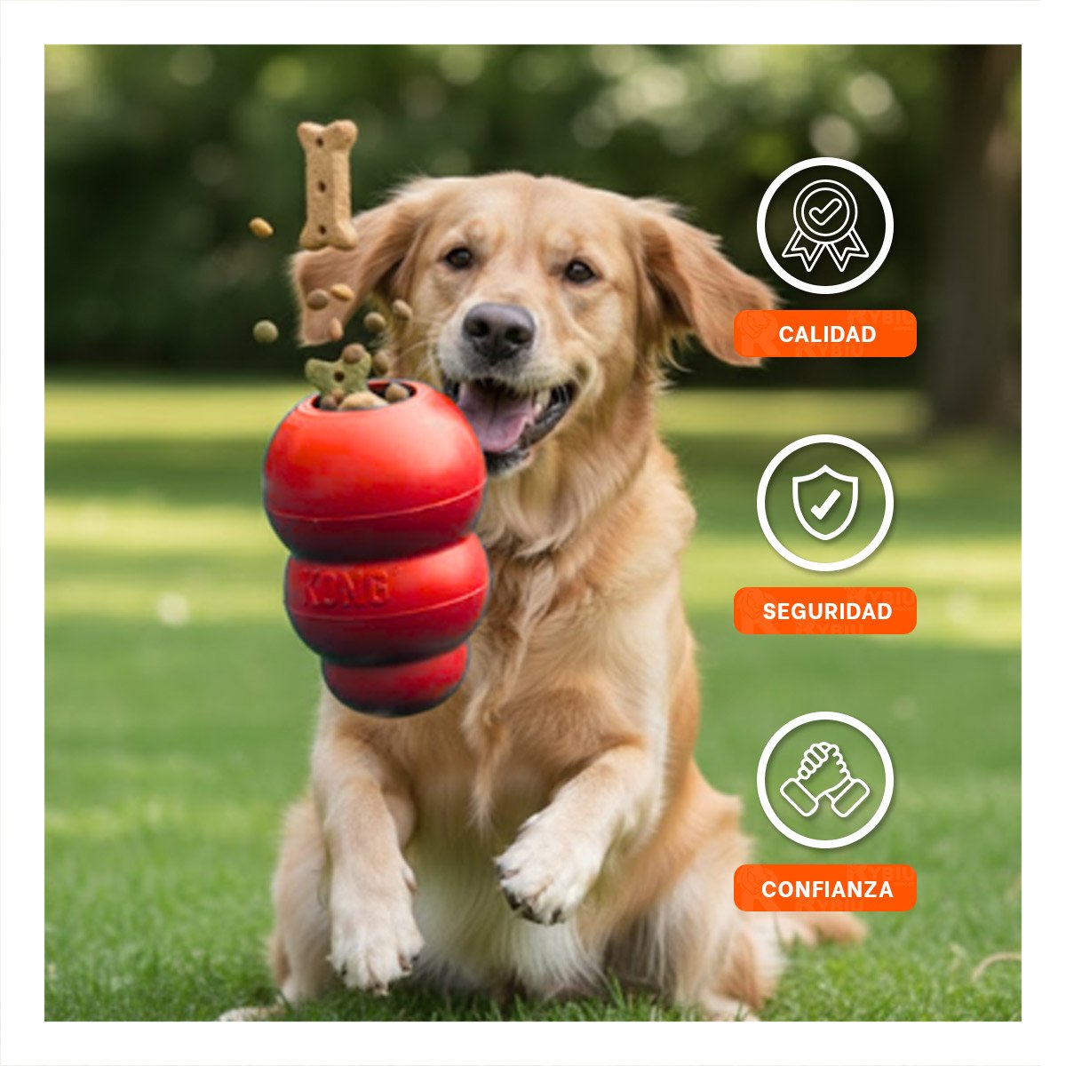 PACK4 PIEZA DE CAUCHO PARA MORDER Y JUGAR EN EL PARQUE 10.5CM NARANJA YREGALO STICKER - 3