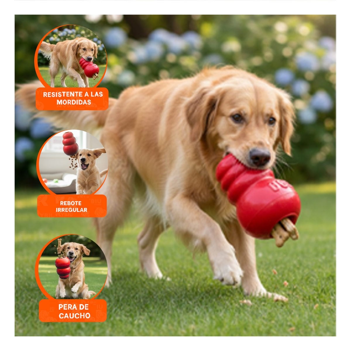 PACK4 PIEZA DE CAUCHO PARA MORDER Y JUGAR EN EL PARQUE 10.5CM NARANJA YREGALO STICKER - 5