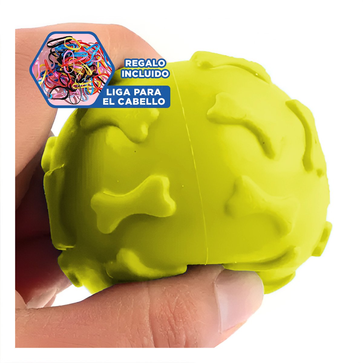 BALON INTERACTIVO PARA PERRO CON GRABADO DE HUESOS VERDE LIMON YLIGAS REGALO - 2