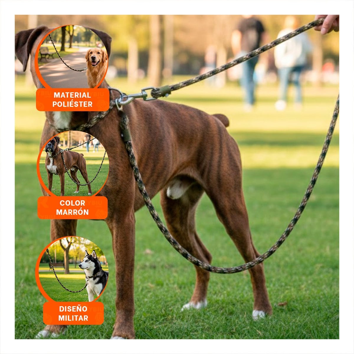 PACK2 CUERDA PARA PERRO QUE RESISTE Y DIVIERTE 2,10M GROSOR 1,5CM MARRON MILITAR - 5