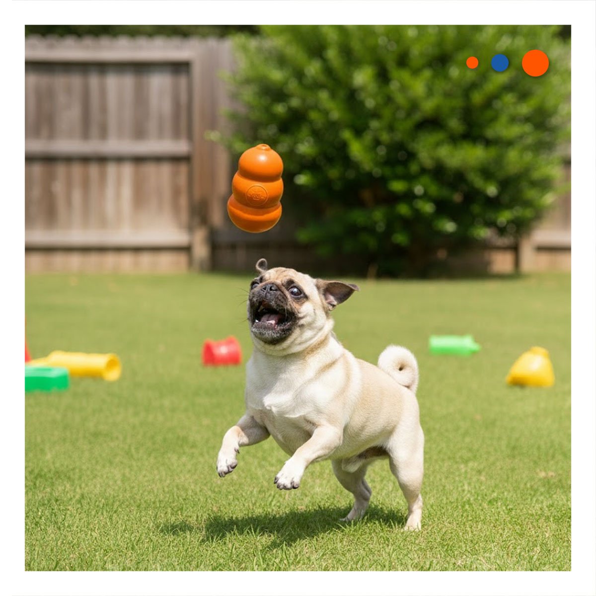 JUGUETE ANTIDESGASTE IDEAL PARA MORDER Y JUGAR PERROS GRANDE 13CM NARANJA YREGALO STICKER - 2