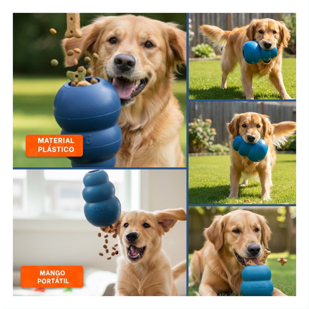 PACK2 PELOTA INTERACTIVA QUE REBOTA Y MANTIENE ACTIVO 13CM CELESTE OSCURO YPAPEL REGALO - 3