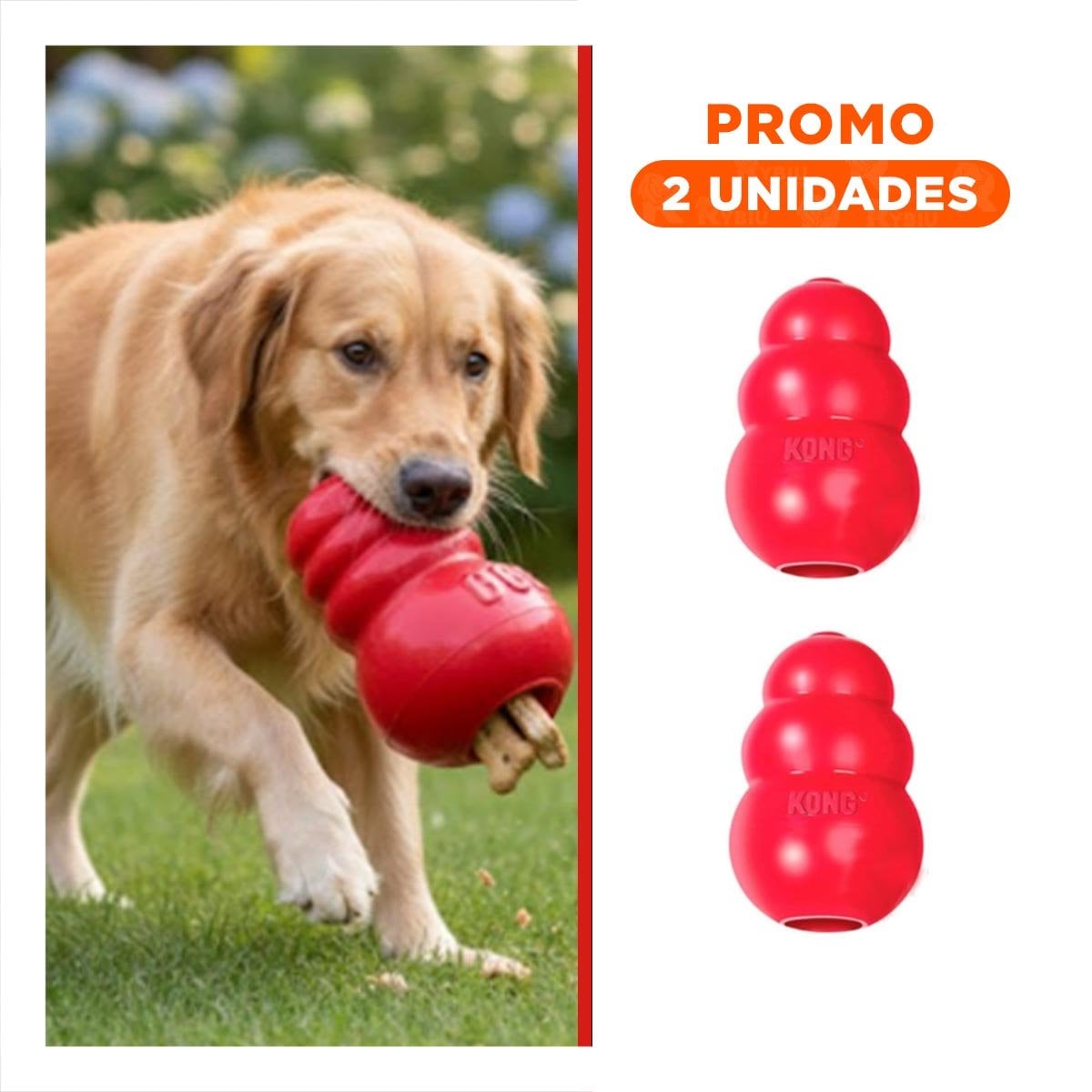 PACK2 COMPLEMENTO RESISTENTE PARA PERROS MASTICAR EN EL PARQUE 10.5CM NARANJA YREGALO STICKER - 1