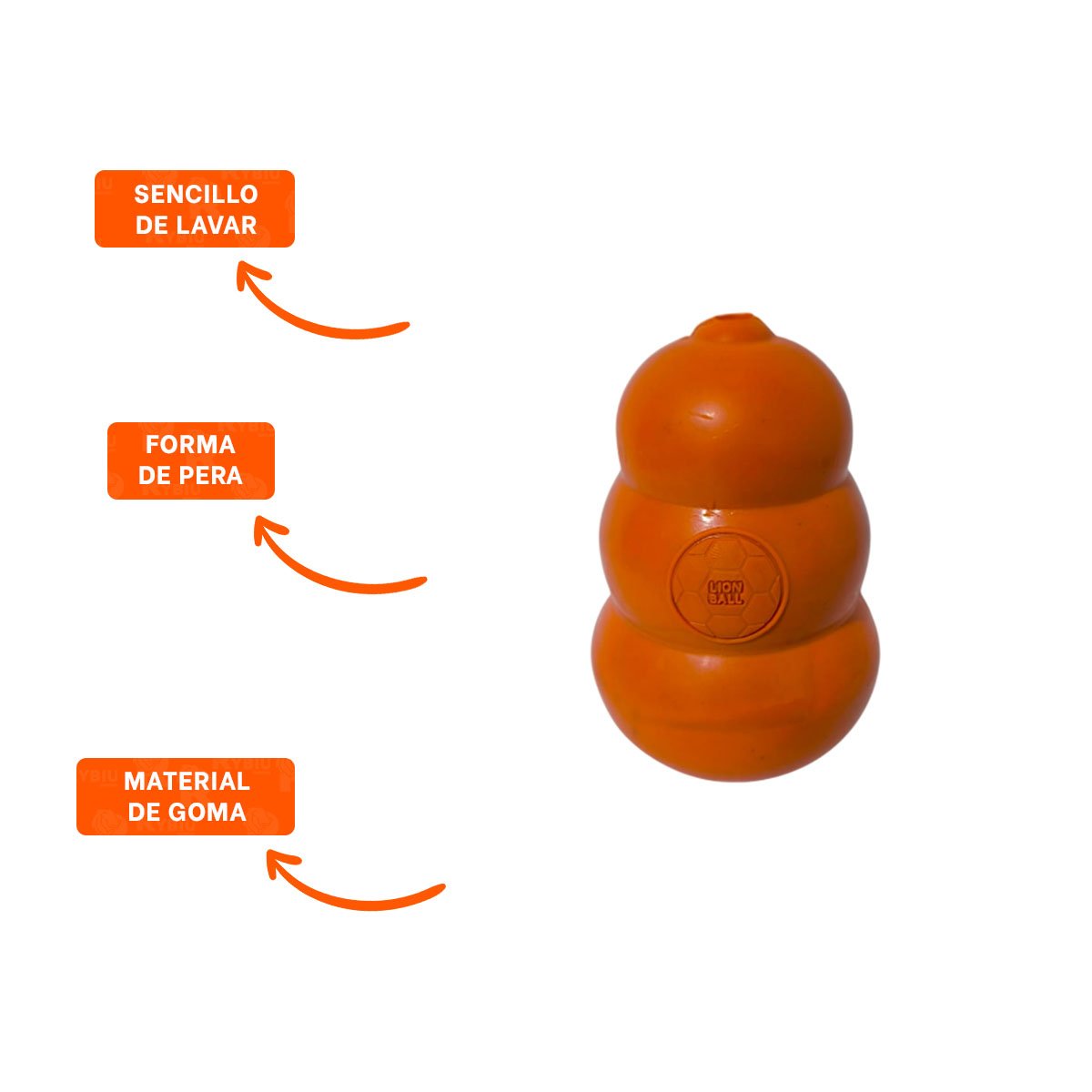 JUGUETE COLORIDO QUE PROMUEVE LA ACTIVIDAD FISICA DE TU PERRO GRANDE 13CM NARANJA YSTICKY - 5