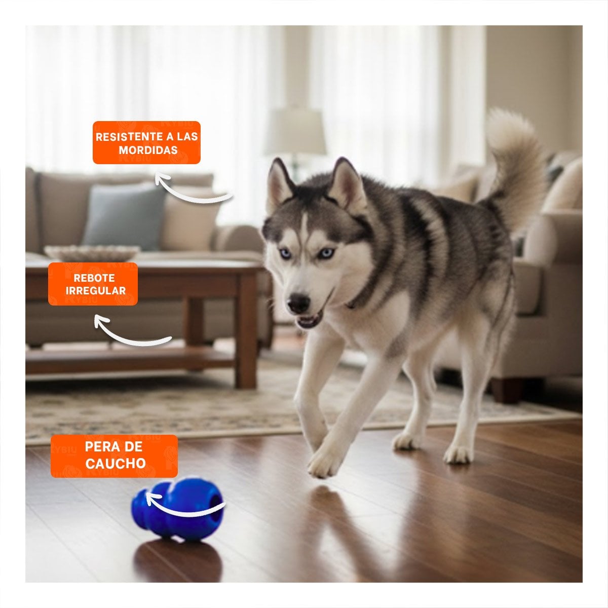 PIEZA DE CAUCHO PARA MORDER Y JUGAR EN EL PARQUE 13CM AZUL - 3