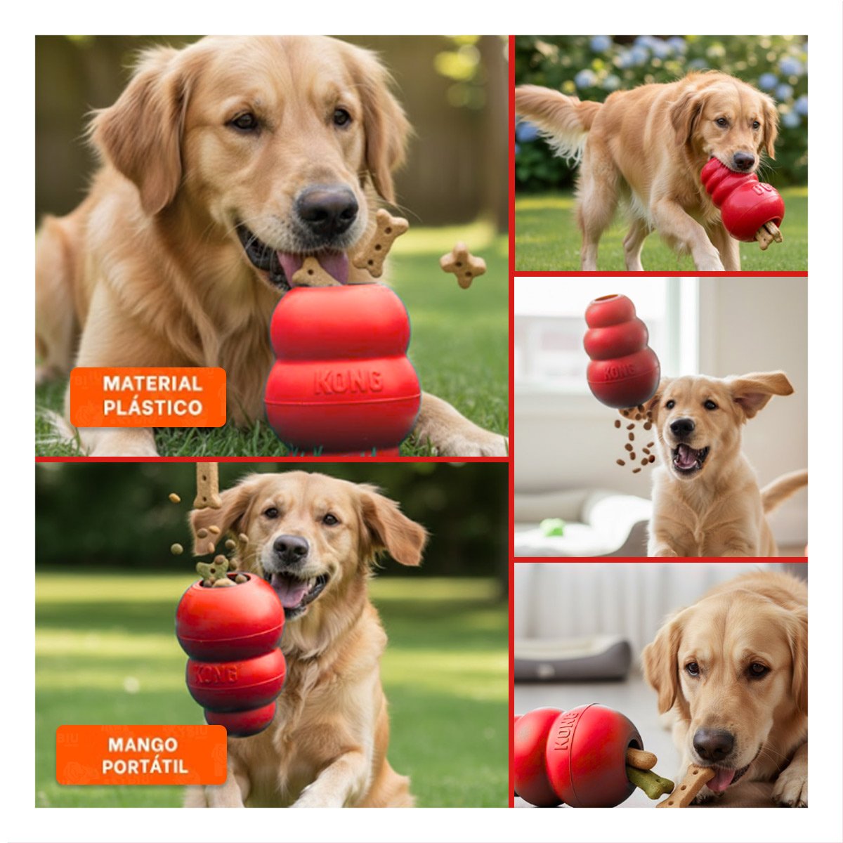 PACK2 COMPLEMENTO INTERACTIVO QUE REBOTA Y DIVIERTE AL PERRO 10.5CM NARANJA YPAPEL REGALO - 3