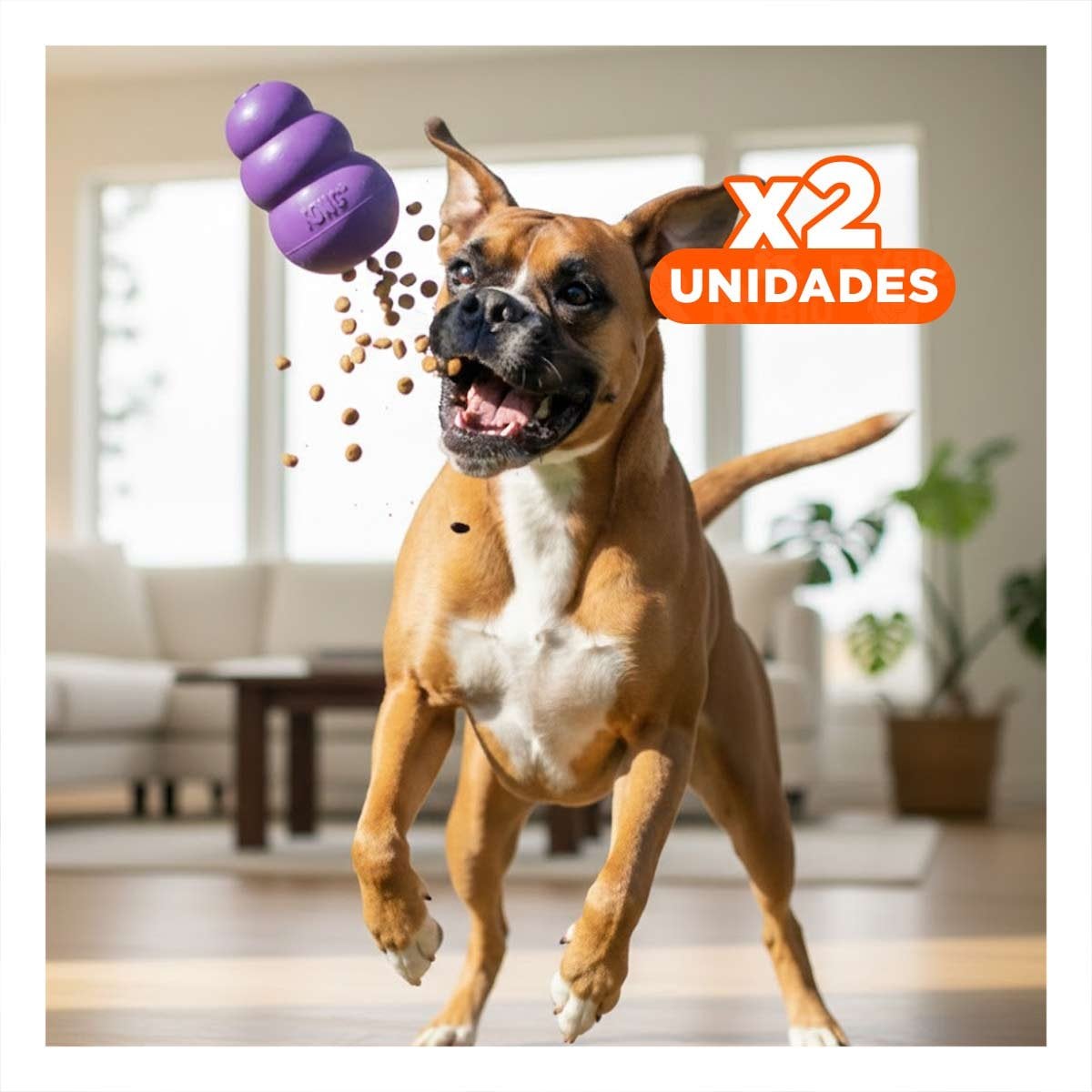 PACK2 BLOQUE DE CAUCHO QUE ESTIMULA JUEGO Y PASEOS 10,5CM MORADO - 1