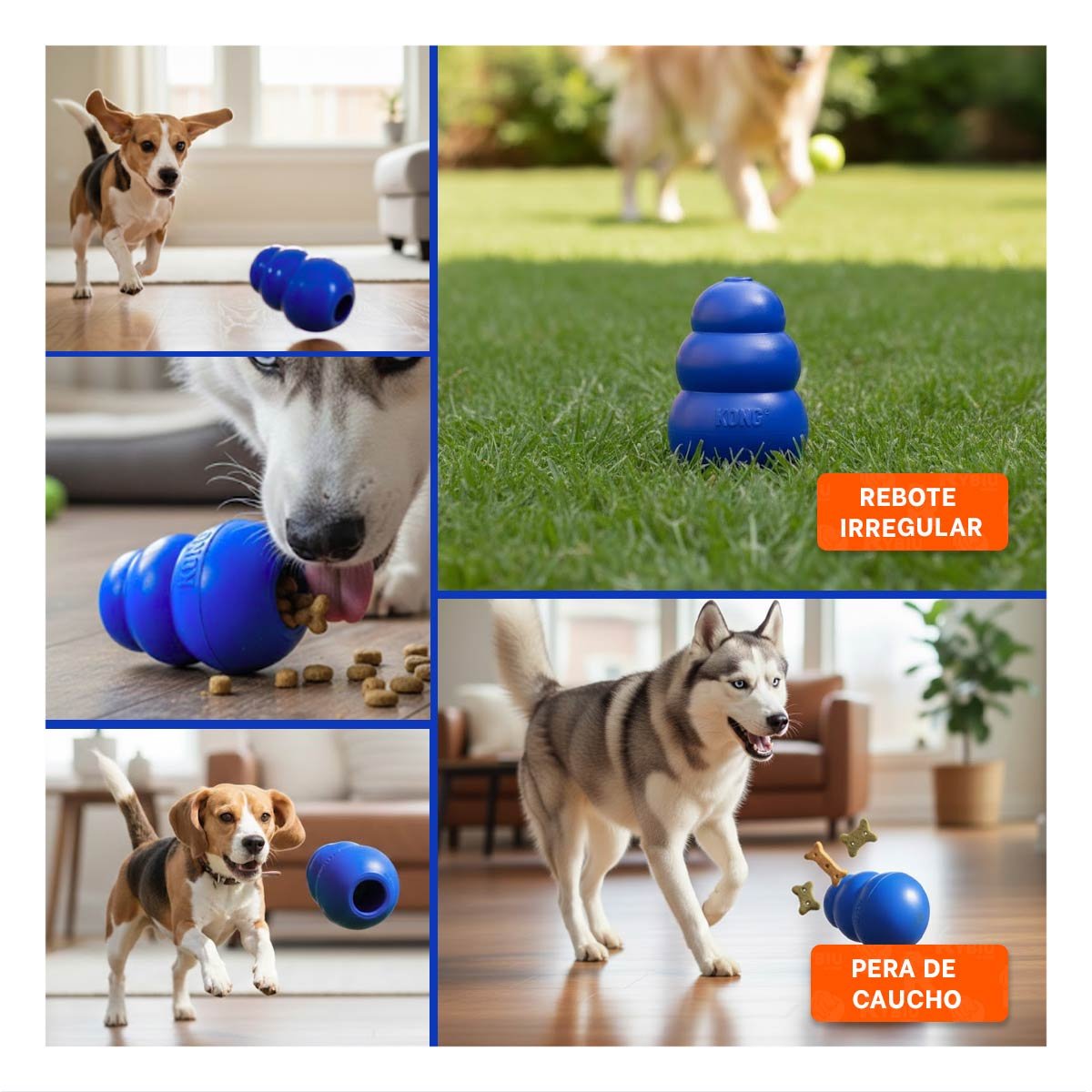 PIEZA COLORIDA DE CAUCHO PARA ACTIVIDAD CANINA 13CM AZUL YSTICKY - 2