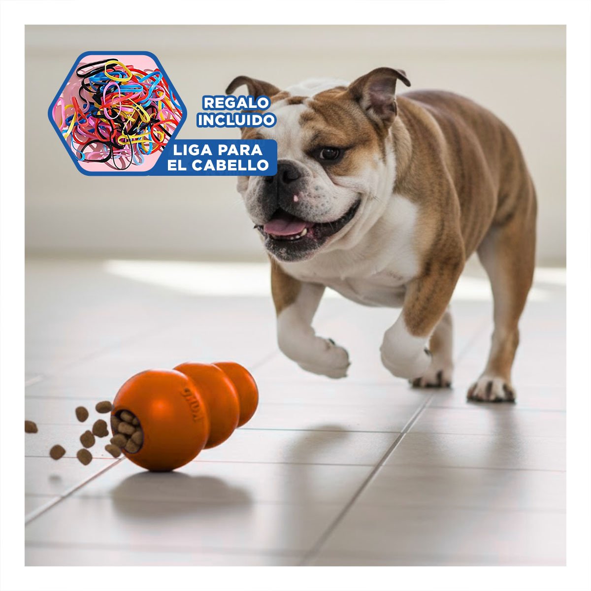 JUGUETE MULTIFUNCIONAL PARA ENTRETENIMIENTO CANINO GRANDE 13CM NARANJA YLIGAS REGALO - 2