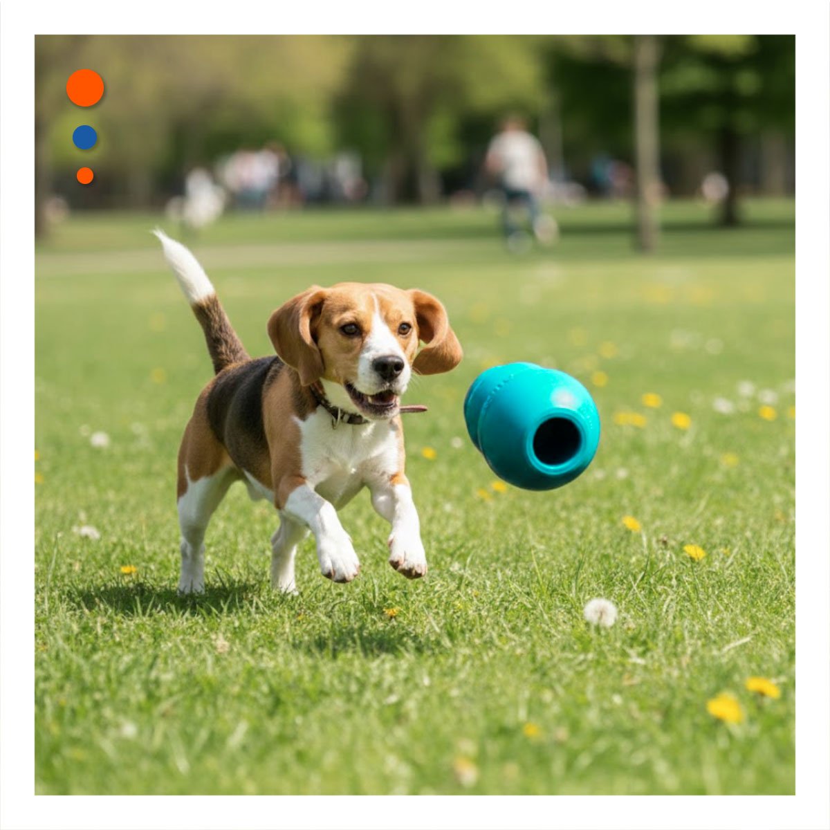 PACK2 PELOTA INTERACTIVA QUE REBOTA Y DIVIERTE AL PERRO 13CM CELESTE YPAPEL REGALO - 2
