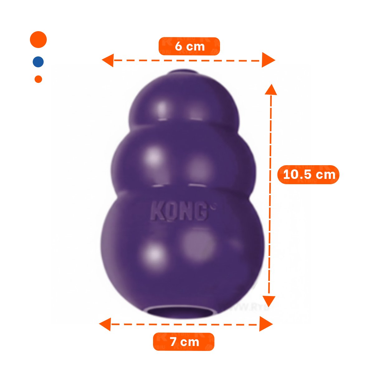 PELOTA DE CAUCHO QUE MOTIVA AL PERRO Y ESTIMULA ENERGIA 10,5CM MORADO YSTICKY - 4