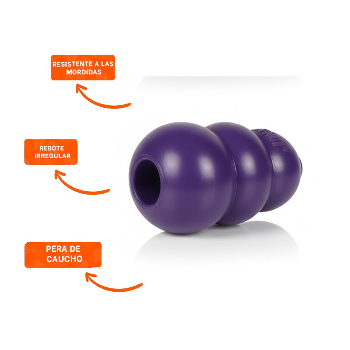 PELOTA DE CAUCHO QUE MOTIVA AL PERRO Y ESTIMULA ENERGIA 10,5CM MORADO YSTICKY - 5
