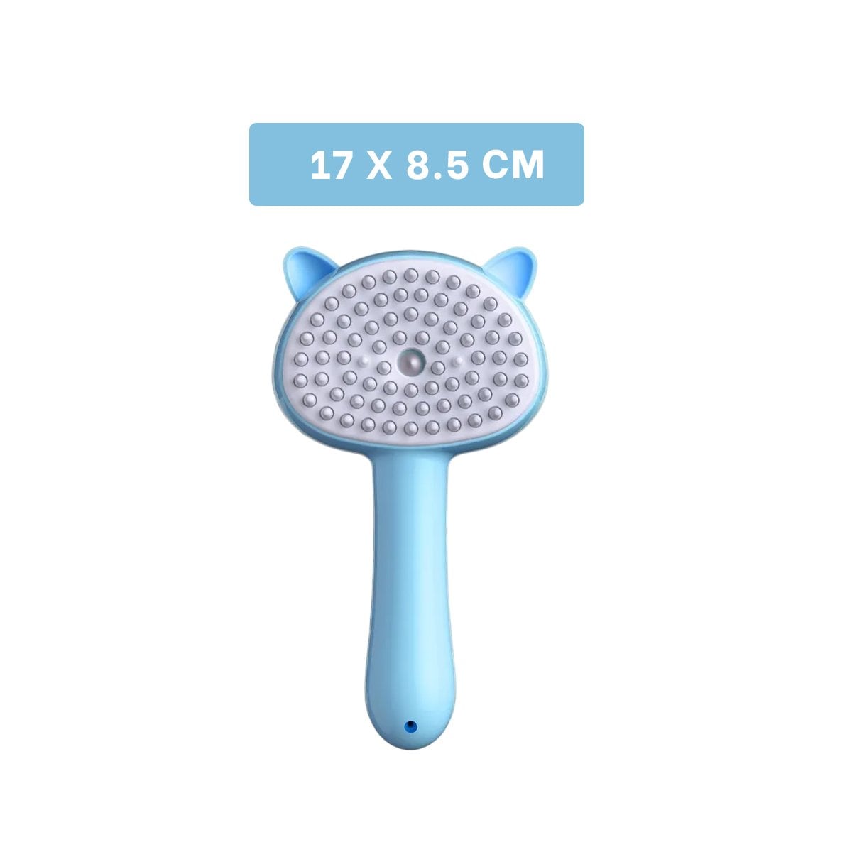 CEPILLADOR A VAPOR CELESTE PARA PERROS Y GATOS CON MANGO LARGO COMODO YREGALO STICKER - 4