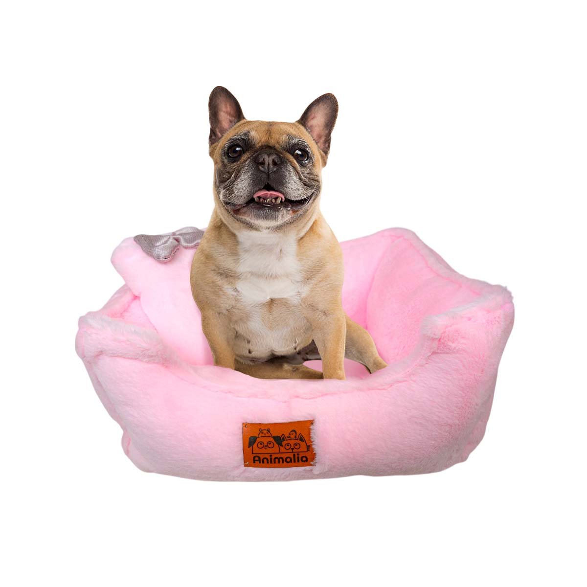 CAMA CONFORT PREMIUM CON COJIN INTEGRADO TALLA M ROSADO YLIGAS REGALO - 5