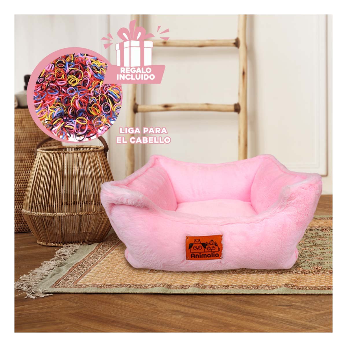 CAMA CONFORTABLE DISENO RECTANGULAR PARA INTERIOR TALLA S ROSADO YLIGAS REGALO - 2
