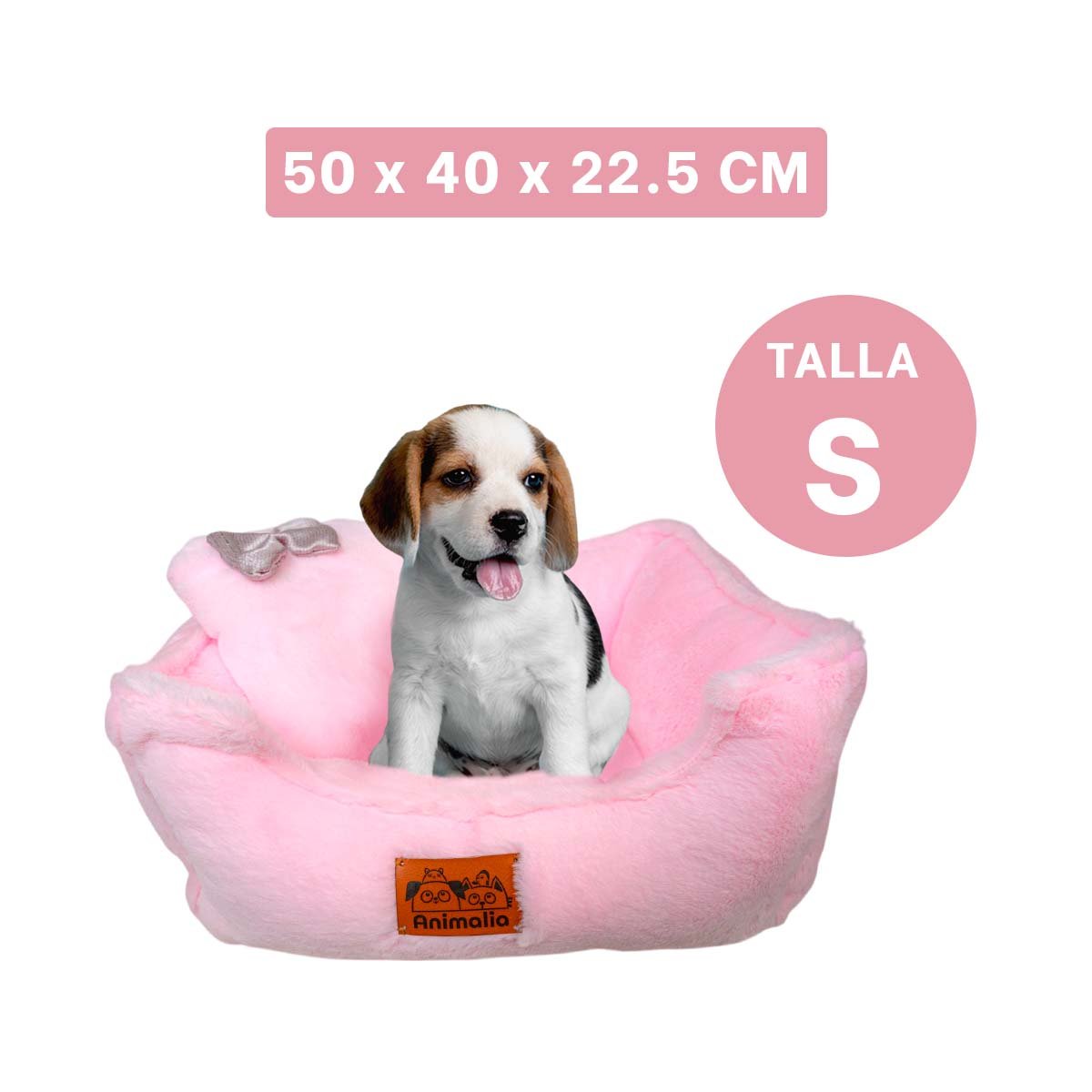 PACK2 LECHO COMODO PARA PERRO PEQUENO DISENO SUAVE TALLA S ROSADO PELUCHE YREGALO STICKER - 4
