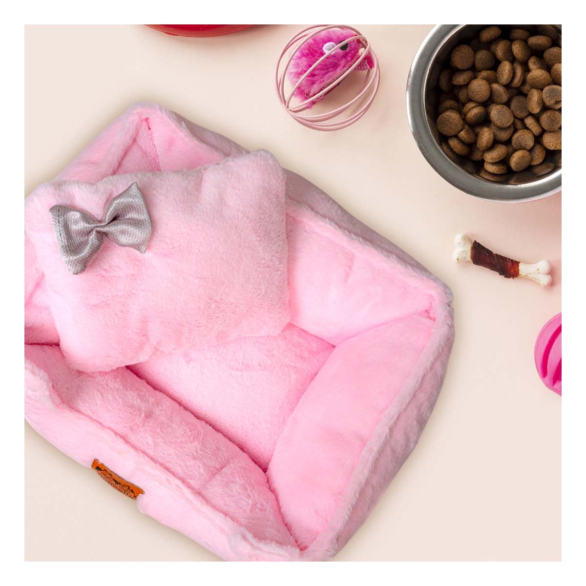 CAMA ESTILO MODERNO CON ESTRUCTURA ENVOLVENTE TALLA M ROSADO YREGALO STICKER - 3