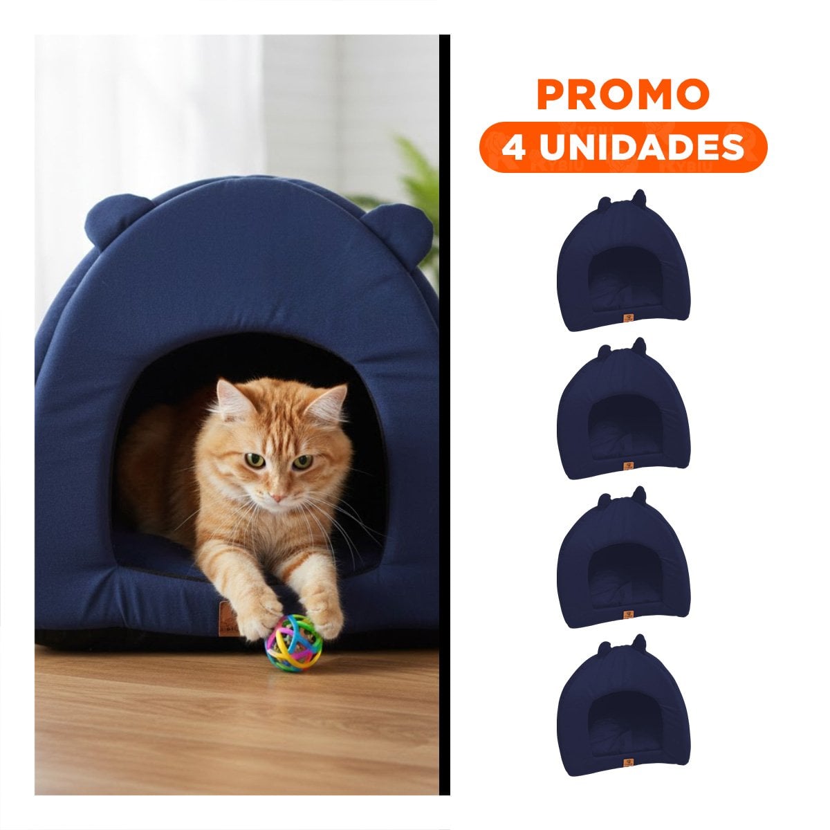 PACK4 COLCHONETA TERMICA PARA MASCOTA TALLA L AZUL MARINO - 1