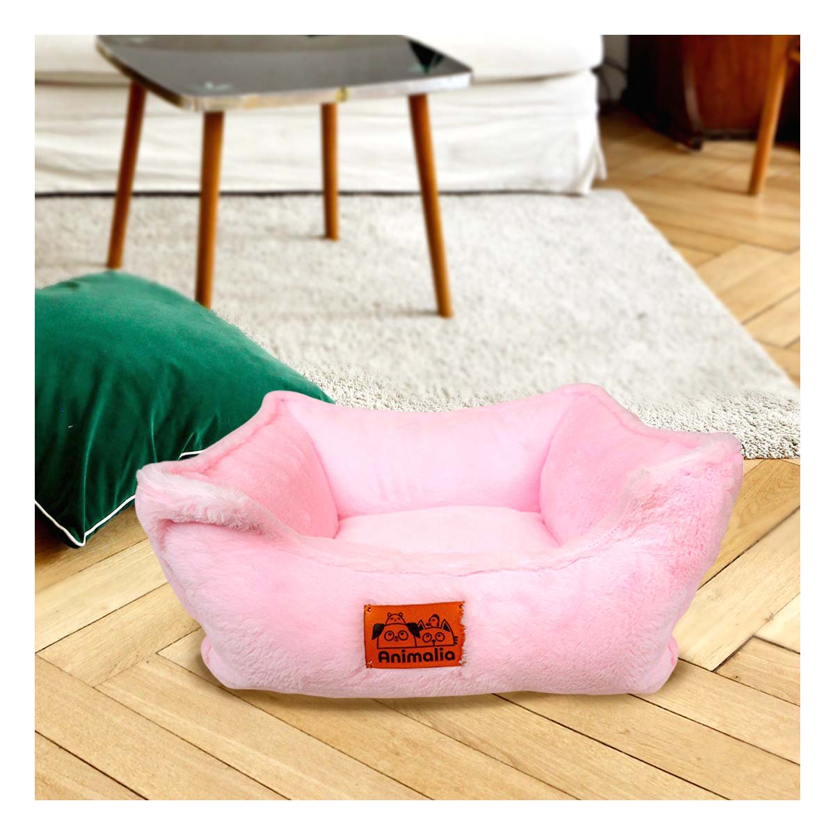 PACK4 AREA DE DESCANSO CON FORMA RECTANGULAR Y ALMOHADA CENTRAL TALLA M ROSADO YREGALO STICKER - 3