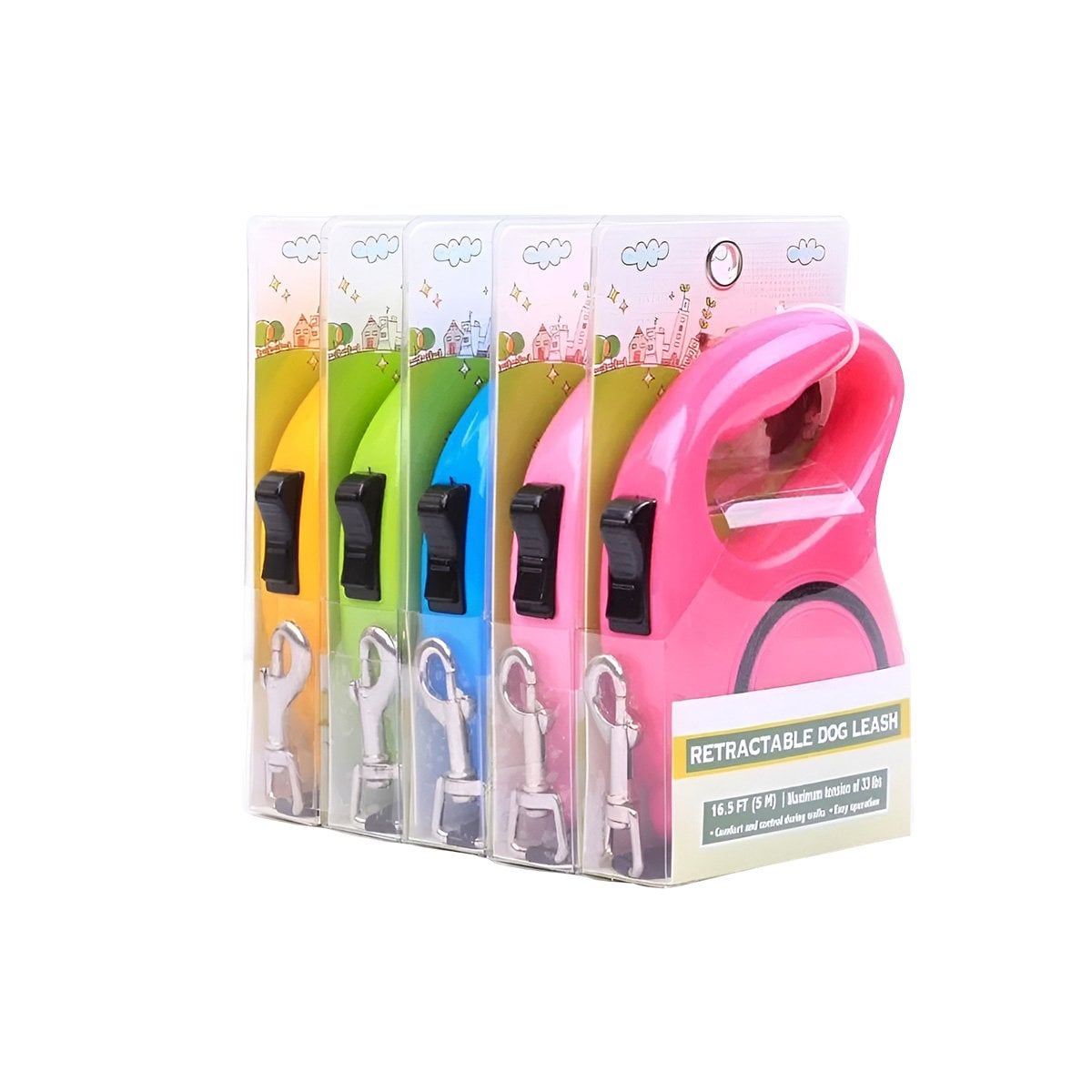 CABLE RETRACTIL DURADERO PARA MASCOTAS QUE FACILITA CAMINATAS COLOR FUCSIA YREGALO STICKER - 1