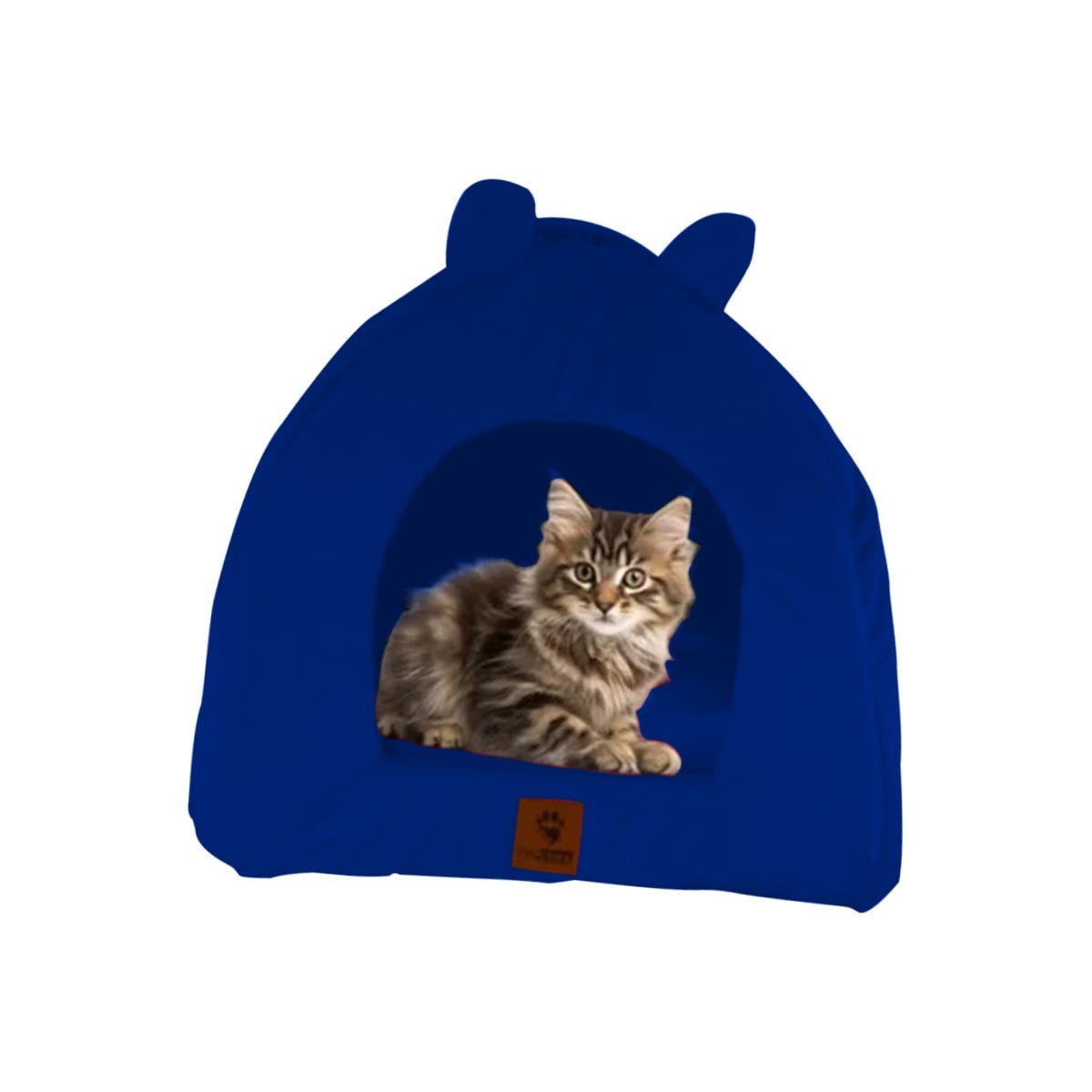 CUEVA PARA MASCOTA ESTILO GATITOS TALLA L SUAVE Y ACOLCHADA AZUL ELECTRICO YREGALO STICKER - 1