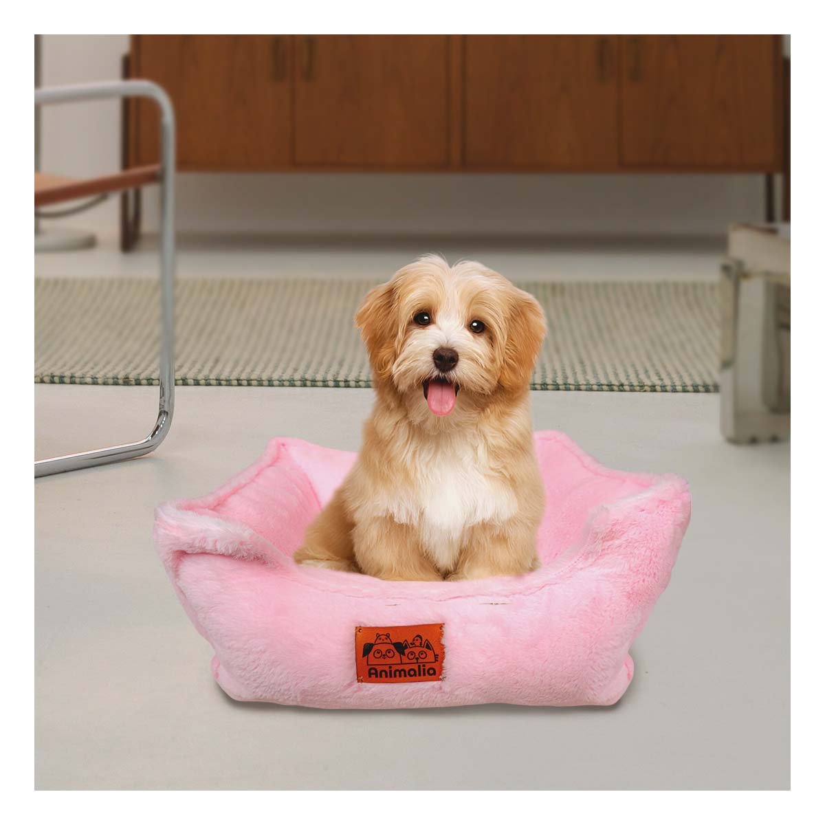 PACK2 LECHO RECTANGULAR CON SUPERFICIE AGRADABLE AL TACTO TALLA M ROSADO YREGALO STICKER - 3