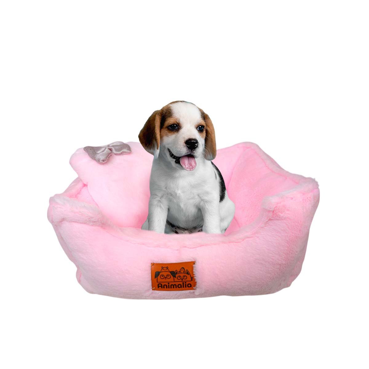 PACK4 LECHO RECTANGULAR PARA DESCANSO DIARIO TALLA S ROSADO PELUCHE YPAPEL REGALO - 3