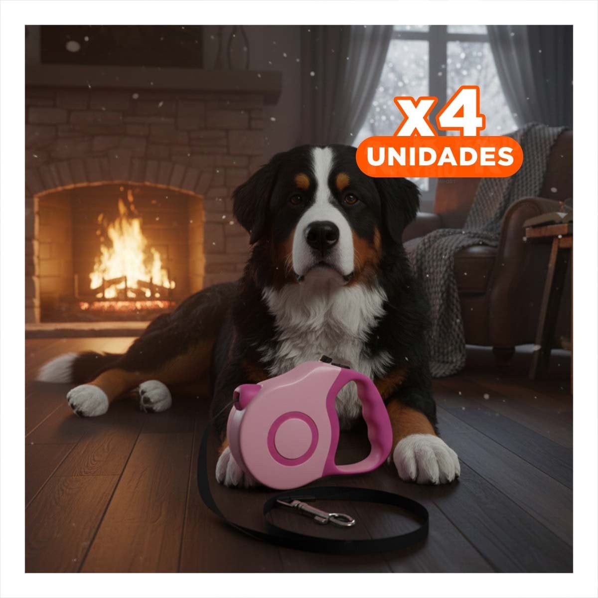 PACK4 CINTA EXTENSIBLE 3M PARA MASCOTA CON CONTROL MANUAL DOBLE TONO YPAPEL REGALO - 1