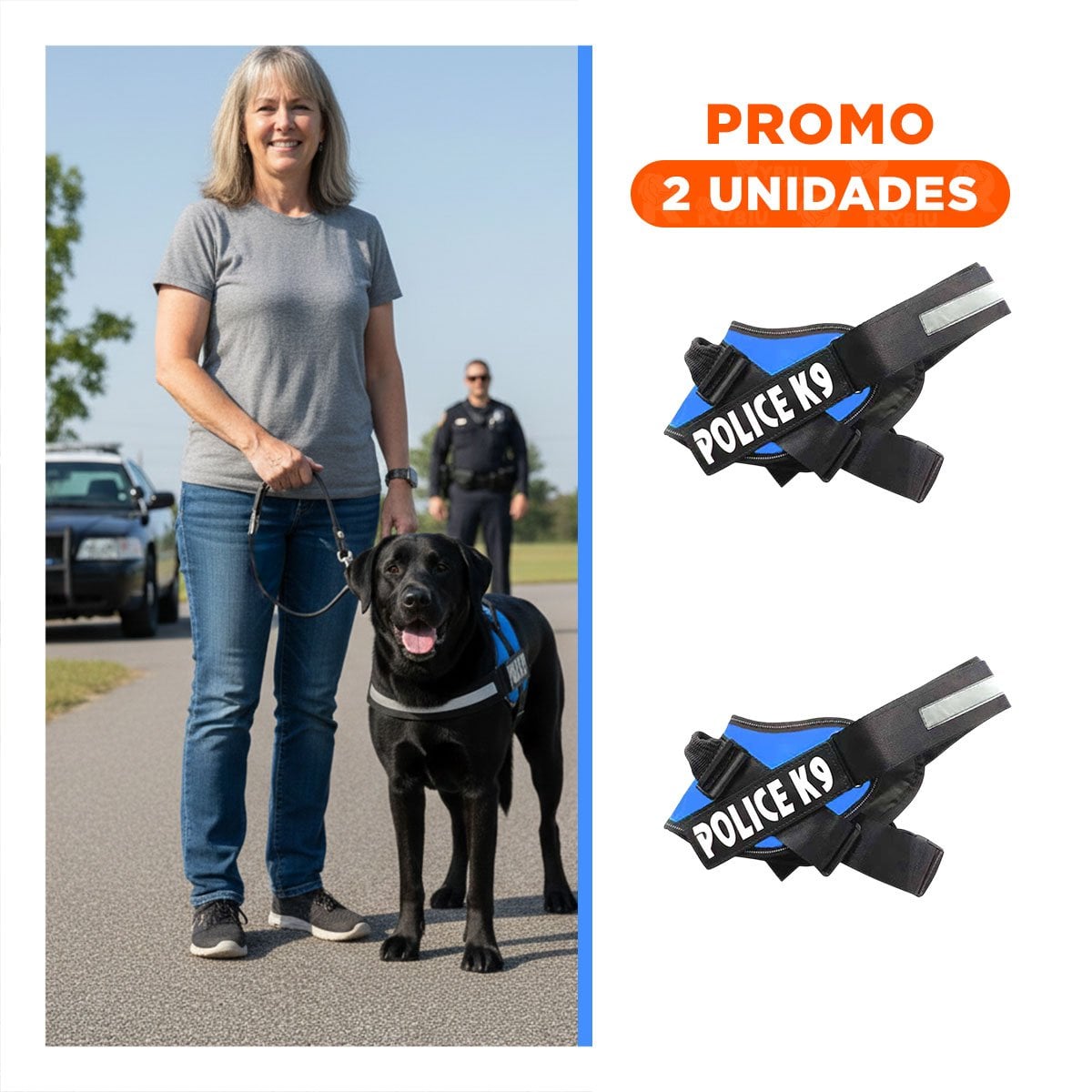 PACK2 CHALECO DE PASEO PARA PERRO TALLA M LIGERO Y AJUSTABLE CELESTE YREGALO STICKER - 1