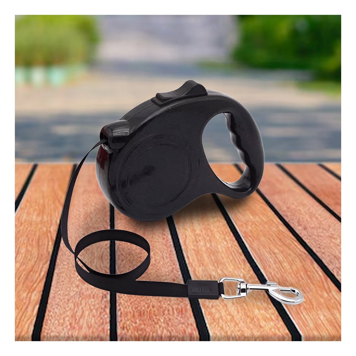 CABLE RETRACTIL DURADERO PARA MASCOTAS PARA CAMINATAS COMODAS COLOR NEGRO YREGALO STICKER - 2