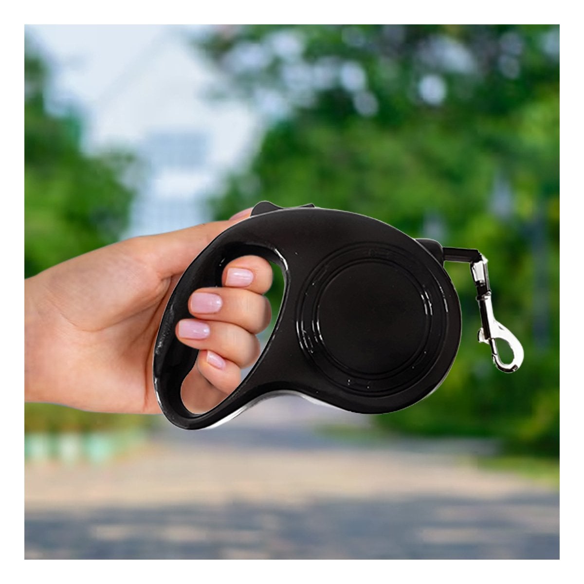 CABLE RETRACTIL DURADERO PARA MASCOTAS PARA CAMINATAS COMODAS COLOR NEGRO YREGALO STICKER - 3